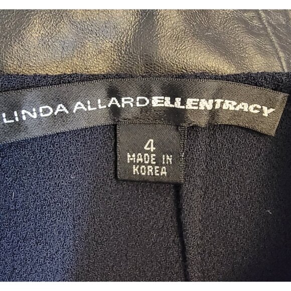 Linda Allard Ellen Tracy Pants Dark Navy Blue Women's Sz 4 100% Wool Wide Leg‎ - Picture 5 of 6